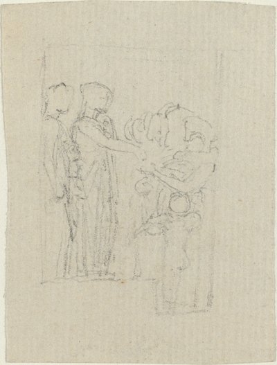 Mendigos em uma porta (estudo para o monumento de Yarborough) de John Flaxman