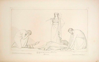 Clitemnestra e o coro de John Flaxman