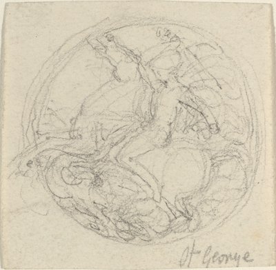 Projeto para uma medalha representando São Jorge e o Dragão de John Flaxman