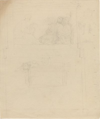 Projetos para um Monumento a Sir William Jones (?) [reto e verso] de John Flaxman