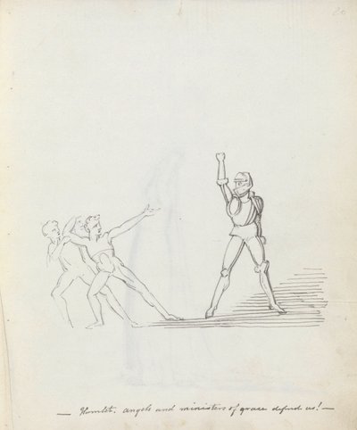Aldeia. anjos e ministros da graça nos defendem !, 1783 (caneta, tinta e papel) de John Flaxman