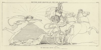 O corpo de Hector arrastou o carro de Aquiles de John Flaxman