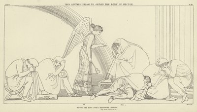 Íris aconselha Príamo a obter o corpo de Hector de John Flaxman