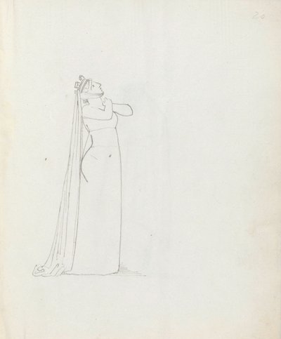 Sra. Siddons como Constance, 1783 (caneta, tinta e papel) de John Flaxman