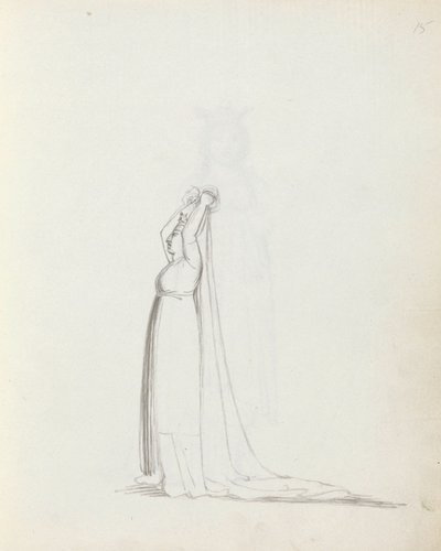 Sra. Siddons como Constance, 1783 (caneta, tinta e papel) de John Flaxman