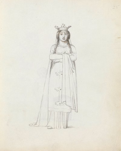 Sra. Siddons como Constance, 1783 (caneta, tinta e papel) de John Flaxman