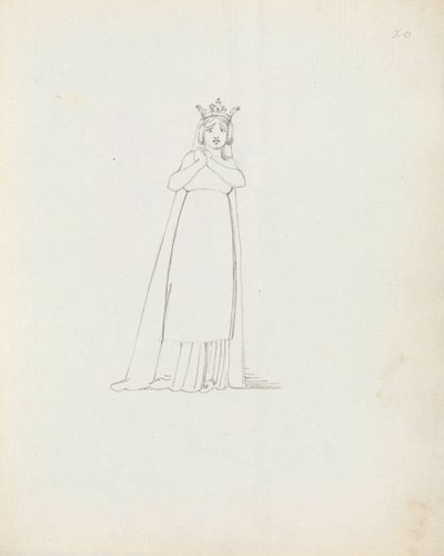 Sra. Siddons como Constance, 1783 (caneta, tinta e papel) de John Flaxman