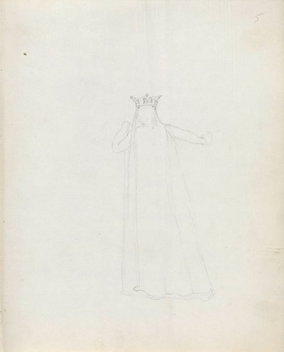 Sra. Siddons como Constance, 1783 (caneta, tinta e papel) de John Flaxman