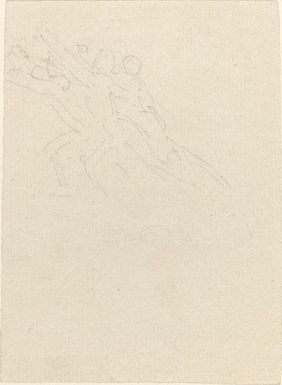 Figuras correndo com os braços levantados de John Flaxman