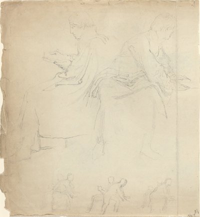 Folha de Estudos [reto e verso] de John Flaxman