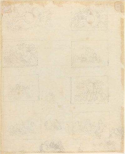 Folha de Estudos [reto e verso] de John Flaxman