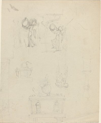 Folha de Estudos [reto e verso] de John Flaxman