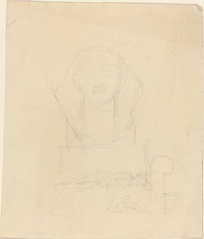 Esfinge com figuras reclinadas em primeiro plano de John Flaxman