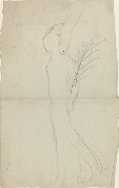 Fêmea caminhando com palma de John Flaxman