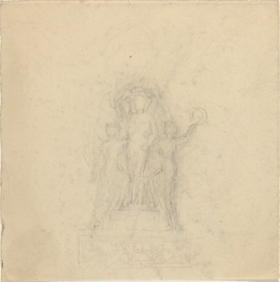 Estudos para um Monumento com Coroação de Figura [reto e verso] de John Flaxman