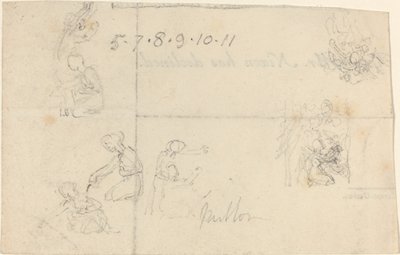 Estudos de Mulheres Ajoelhadas de John Flaxman
