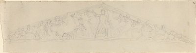 Estudo para reconstrução do frontão oeste do Partenon de John Flaxman