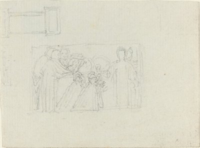 Estudo para Monumento a um Clérigo [reto e verso] de John Flaxman