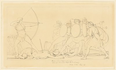 Ulisses mata os pretendentes de John Flaxman