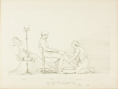 Ulisses, Penélope e Euricleia de John Flaxman