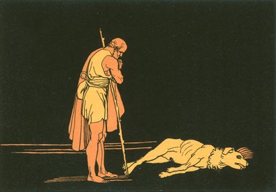 Ulisses e seu cachorro de John Flaxman