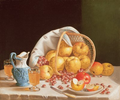 Ainda vida com maçãs amarelas, 1858 de John Francis