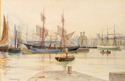 Dundee Docks com navios baleeiros de John Francis Pollock