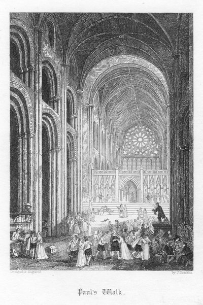 Cena de Old St Pauls por William Harrison Ainsworth, 1855 de John Franklin