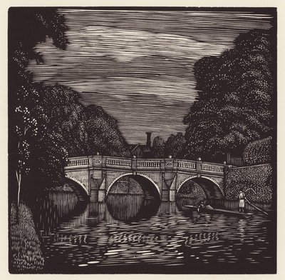 Cambridge: Clare Bridge (xilogravura) de John Frederick Greenwood