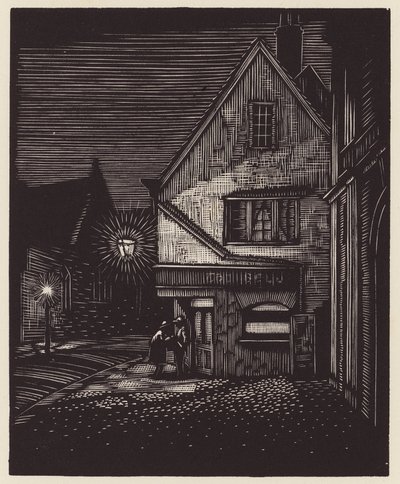 Cambridge: Peas Hill (xilogravura) de John Frederick Greenwood