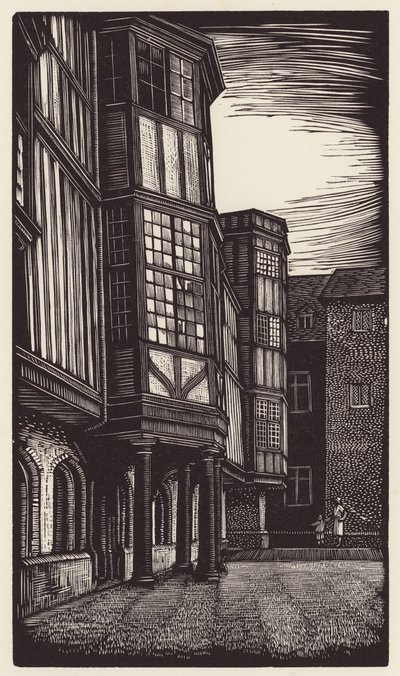 Cambridge: Queens" (xilogravura) de John Frederick Greenwood