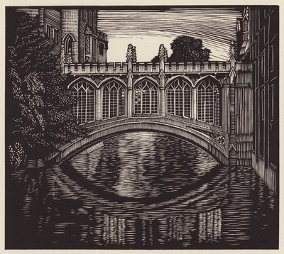 Cambridge: "A Ponte dos Suspiros" (xilogravura) de John Frederick Greenwood