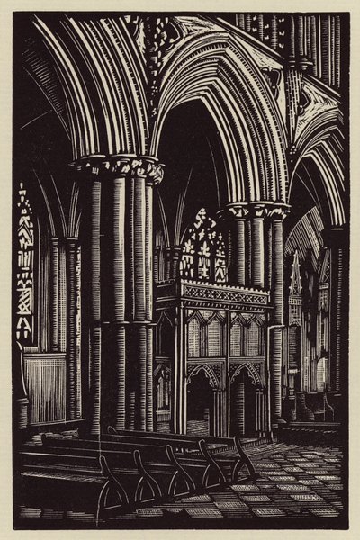 Catedral de Ely: No presbitério (xilogravura) de John Frederick Greenwood