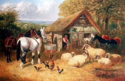 Cena do curral, c1840-c1900 de John Frederick Herring II