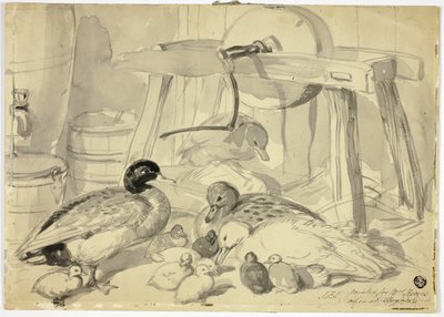 Patos, patinhos e grindstone de John Frederick Herring I