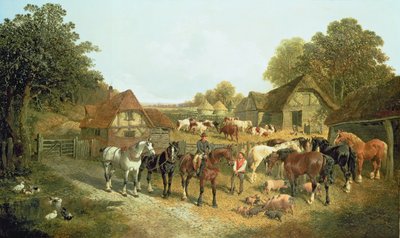 Uma herdade inglesa (óleo) de John Frederick Herring Senior