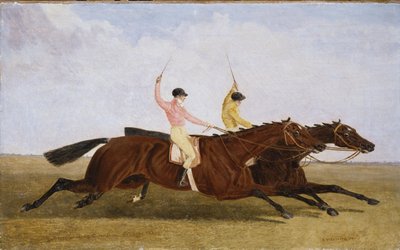 Satirist com William Scott acima batendo a coroação com John Day Up - o St. Leger 1841 de John Frederick Herring Senior