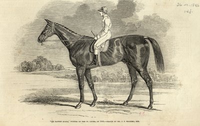 Sir Tatton Sykes, vencedor do St. Leger, de The Illustrated London News, 26 de setembro de 1846 de John Frederick Herring Senior