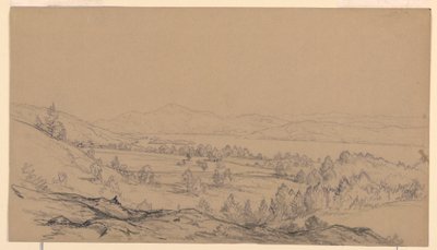 Desenho, Lago George, Nova Iorque, vista para nordeste, 1850-65 de John Frederick Kensett