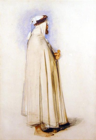 Um árabe (aguarela sobre lápis sobre papel) de John Frederick Lewis