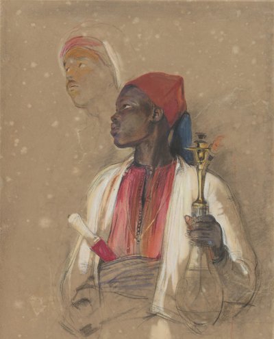 Estudo para The Pipe Bearer, 1841-51. de John Frederick Lewis