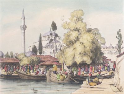 Tophana, prato 15 de "Ilustrações de Constantinopla", gravado pelo artista, pub. 1838 de John Frederick Lewis