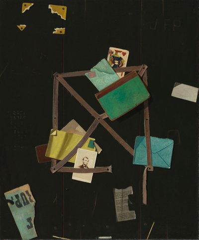 Porta-cartas com um Valete de Copas, c.1895 (óleo sobre tela) de John Frederick Peto