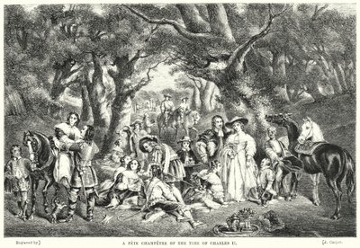 Um Champetre dos Pés do Tempo de Carlos II (gravura) de John Frederick Tayler