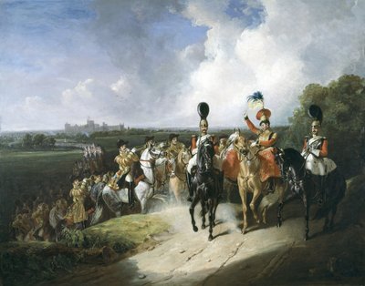 Banda do segundo regimento de Guardas da Vida partindo de Windsor, 1830 de John Frederick Tayler