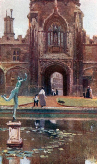 Christ Church College - Tom Quadrangle (litografia a cores) de John Fulleylove