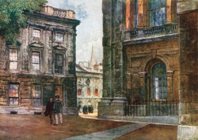 Igreja de Cristo - Quadrilátero de Peckwater (litografia a cores) de John Fulleylove