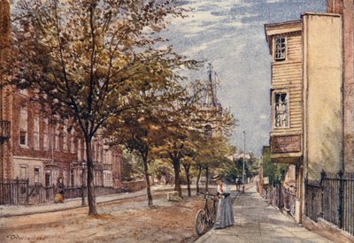 Church Row, Hampstead (lito colorido) de John Fulleylove