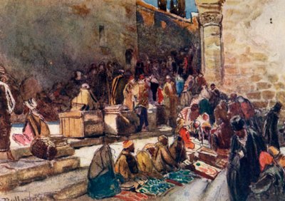 Entrada para o pátio da igreja do Santo Sepulcro. - Jerusalém, 1902. de John Fulleylove