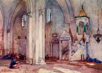 Interior da mesquita em Samaria, 1902. de John Fulleylove